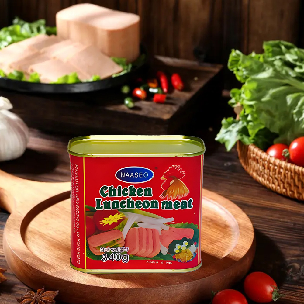 Manufacturer Supply Instant 340g Easy Open Mouth Canned chicken Luncheon Meat