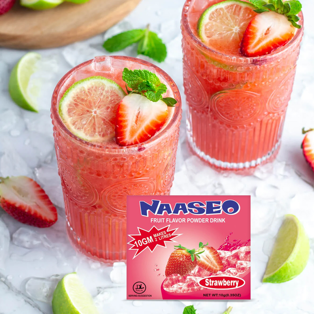 Factory Wholesale 10MG Naaseo Brand Natural Instant Strawberry Fruit Juice Powder